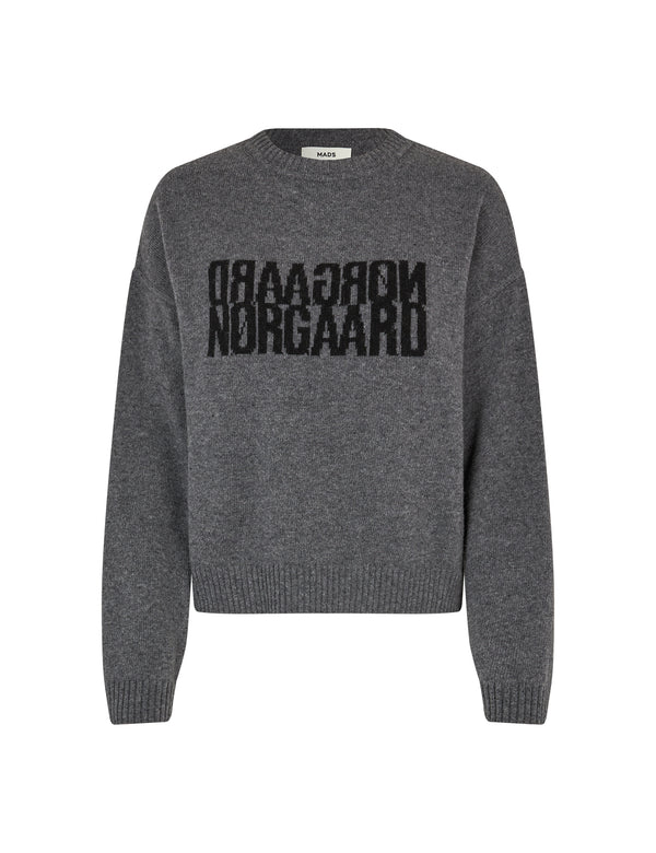 Mads Nørgaard Recy Soft Knit Tilona Strik Dark Grey Melange