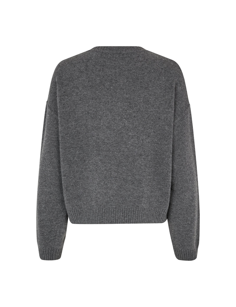 Mads Nørgaard Recy Soft Knit Tilona Strik Dark Grey Melange