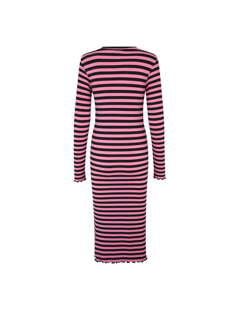 Mads Nørgaard Boa Kjole 5x5 Stripe/Begonia Pink