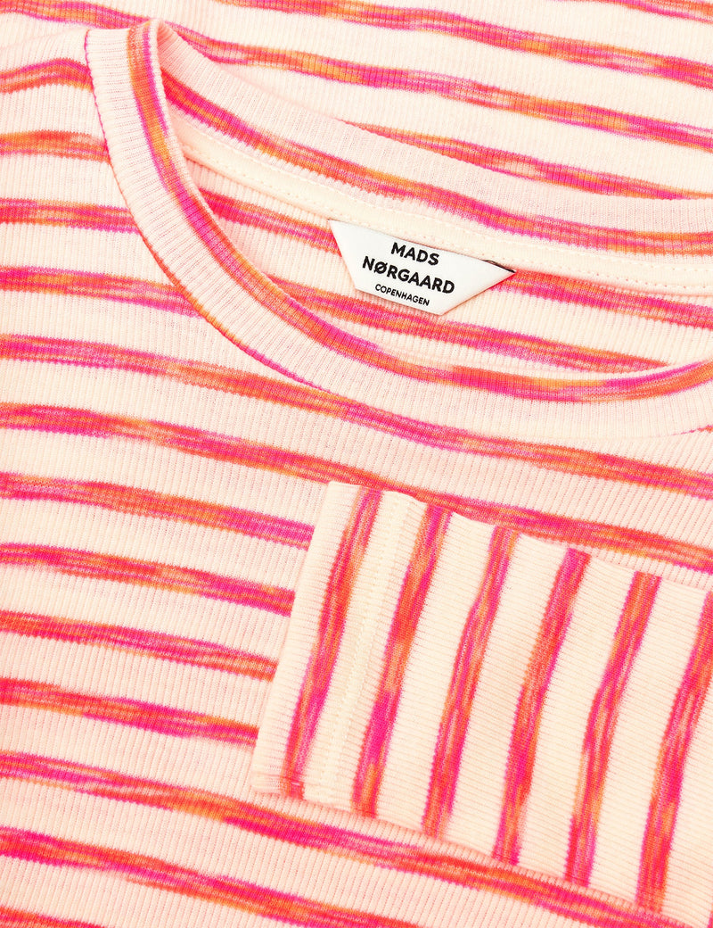 Mads Nørgaard Cotton Stripe Tuba T-shirt Stripe/Diva Pink