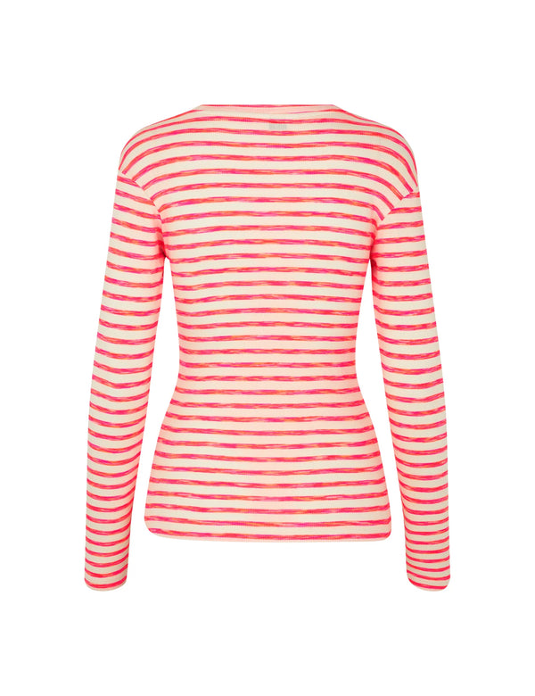 Mads Nørgaard Cotton Stripe Tuba T-shirt Stripe/Diva Pink