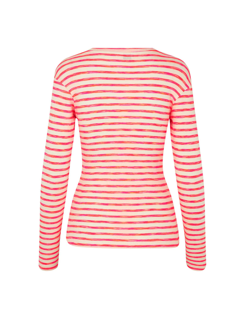 Mads Nørgaard Cotton Stripe Tuba T-shirt Stripe/Diva Pink