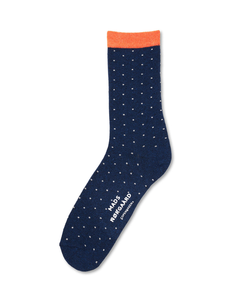 Mads Nørgaard Sock Pair Ana Mix Black Coffee Stripe/Blue Dot