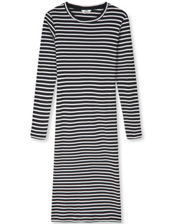 Mads Nørgaard Cotton Stripe Duba Kjole Black/White Alyssum