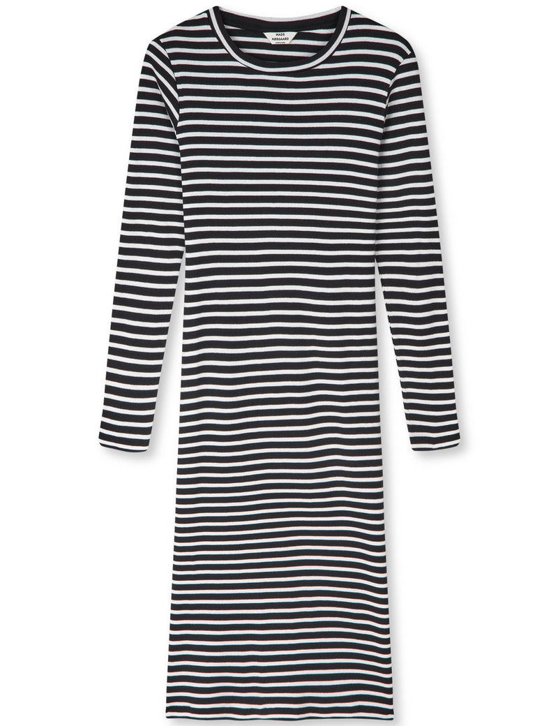 Mads Nørgaard Cotton Stripe Duba Kjole Black/White Alyssum