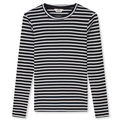 Mads Nørgaard Cotton Stripe Tuba LS Bluse Black/White Alyssum