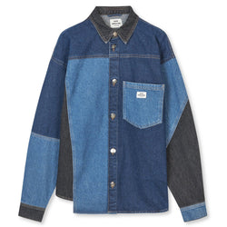 Mads Nørgaard Patch Denim Gisli Skjorte Mix Blue Denim