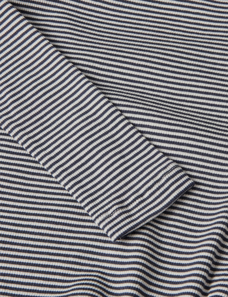 Mads Nørgaard Cotton Stripe Susi LS Top Parisian Night/Vanilla Ice