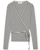 Mads Nørgaard 2x2 Cotton Stripe Susi LS Top Black/Vanilla Ice