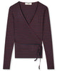 Mads Nørgaard 2x2 Cotton Stripe Susi LS Top Sky Captain/Winetasting
