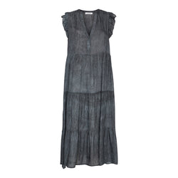 Co'Couture Cold Dye S/S Floor Kjole Dark Grey