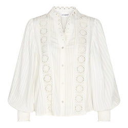 Co'Couture Selma Anglaise V-Shirt White