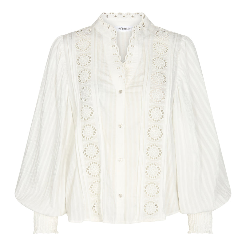 Co'Couture Selma Anglaise V-Shirt White