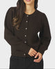Neo Noir Nuna Knit Cardigan Brown