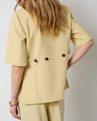 Co'Couture Nilan Fitted SS Blazer Pale Yellow, gul kortærmet blazer