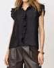 Co'Couture Tassy Frill Top Black