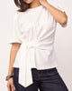 Co'Couture Oriane Pleat Tie T-shirt White