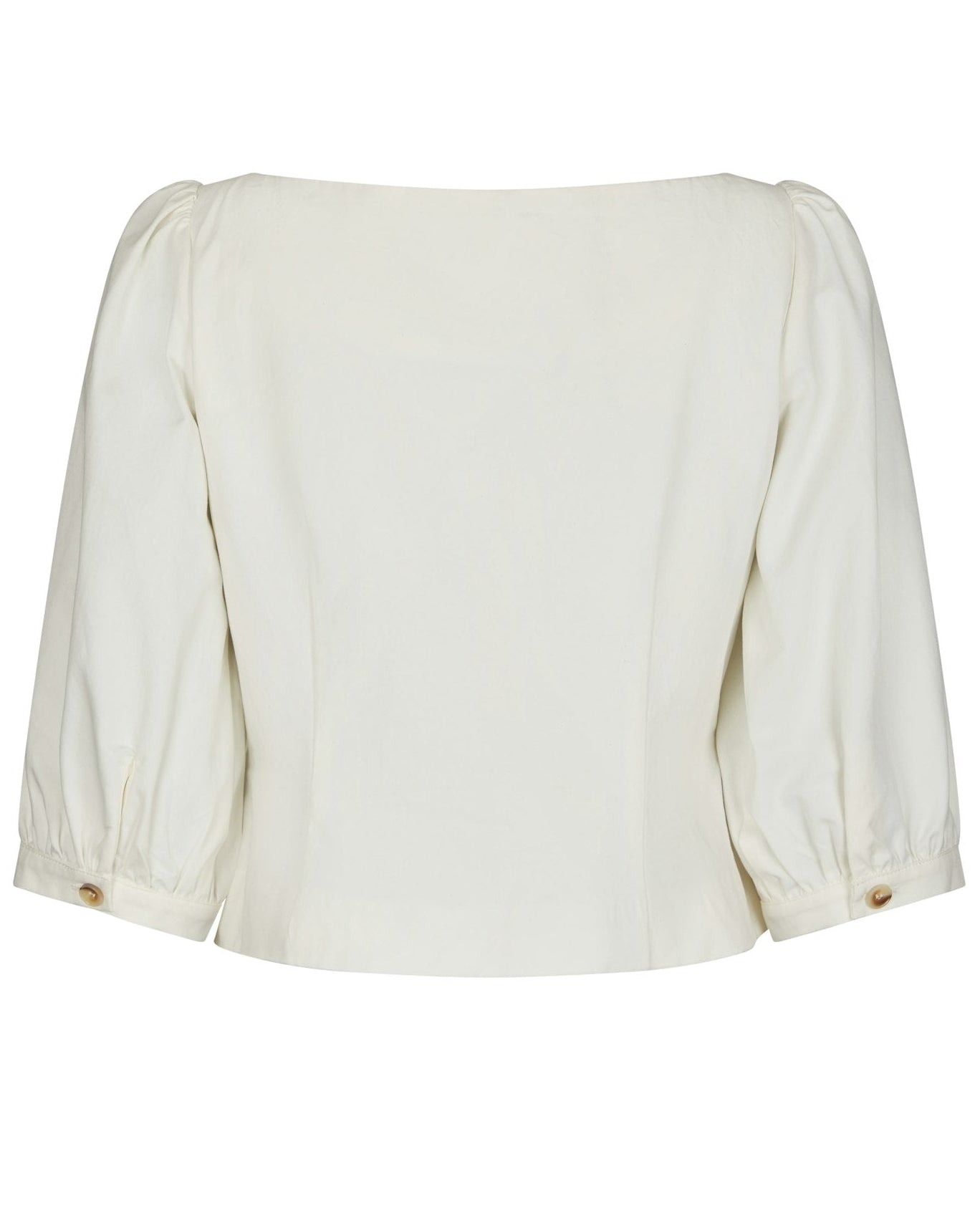 Jeannie Twill Bluse Off White fra Neo Noir, hvid feminin bluse