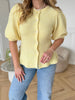 Pieces Silly SS Puff Strik Cardigan Pale Banana NO26