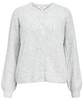 Object Flora LS Knit Button Cardigan Light Grey Melange NOA25