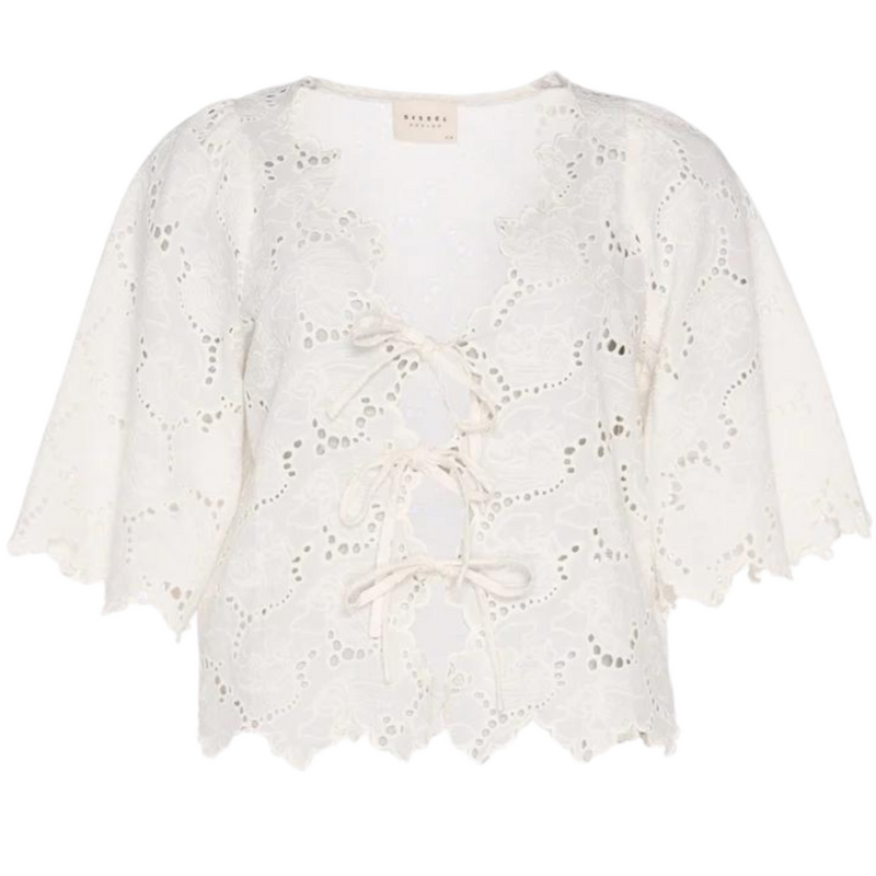 Sissel Edelbo Eddie Leftover Broderie Anglaise Bluse White Swan