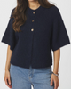 Neo Noir Benuta Fluffy Knit Cardigan Navy