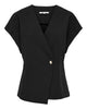 Only Asmine SS Asymmetric Bluse Black