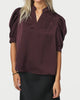 Neo Noir Roella Heavy Sateen Bluse Burgundy