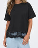Only Vivvi SS Lace Bottom Top Black NO26