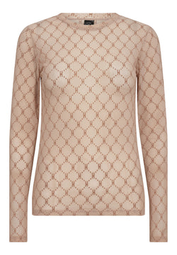 Hype The Detail Mesh Bluse Creme