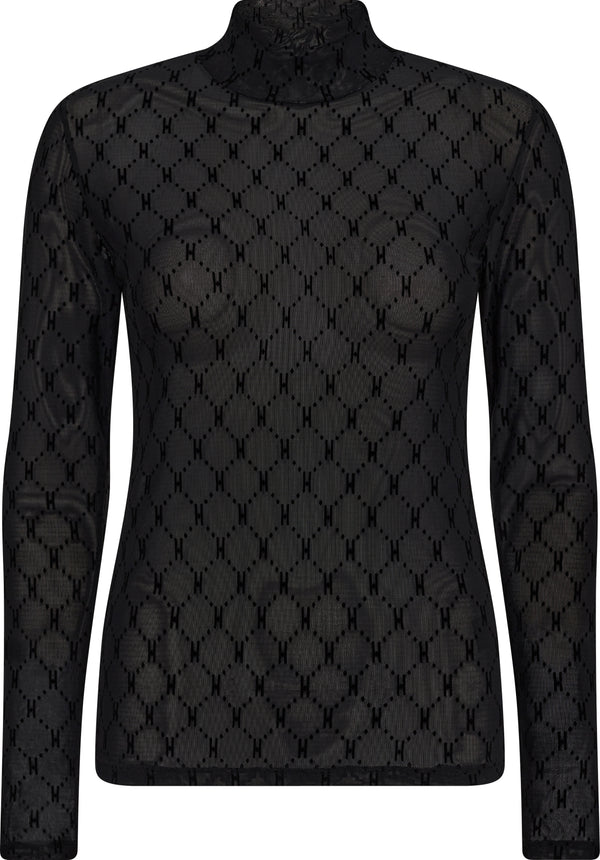 Hype The Detail Mesh Turtleneck Bluse Black