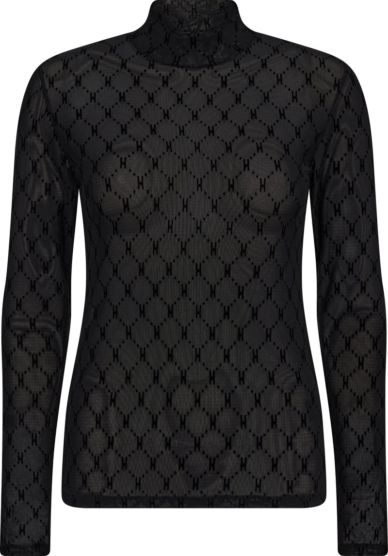 Hype The Detail Mesh Turtleneck Bluse Black