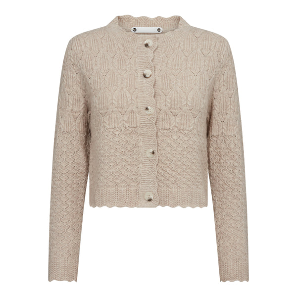 Co'Couture Pointelle Cardigan Bone