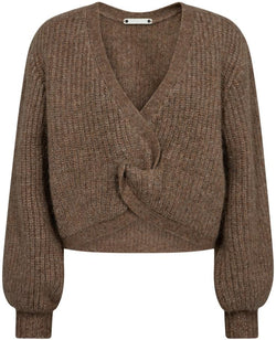 Co'Couture Cozy Lurex Twist Strik Walnut