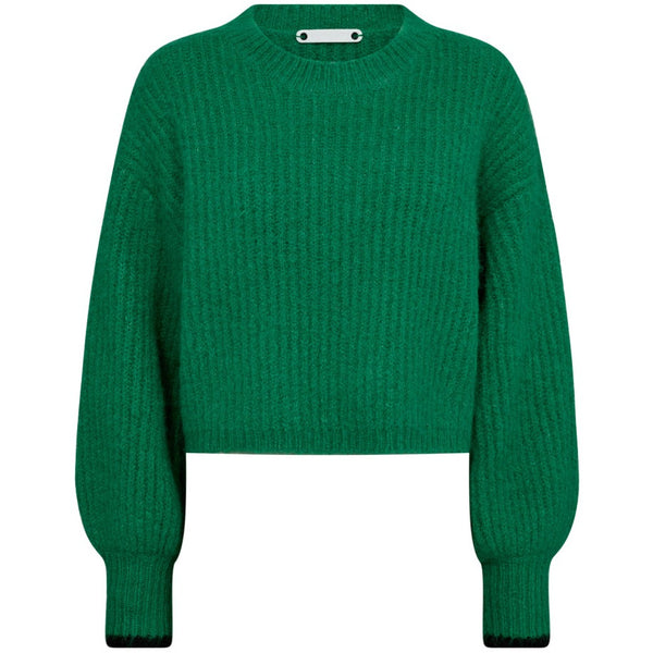 Co'Couture Coralie Crop Rib O-Knit Strik Green