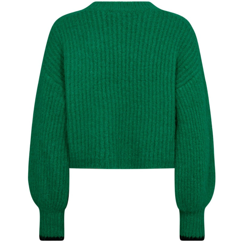 Co'Couture Coralie Crop Rib O-Knit Strik Green