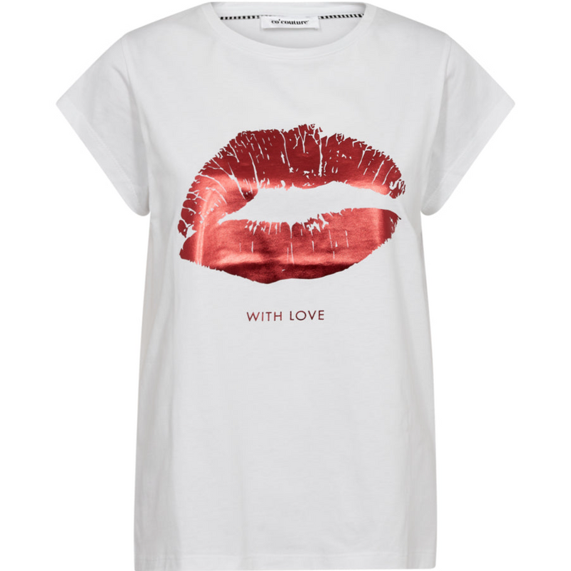 Co'Couture The Kiss T-shirt White Flame