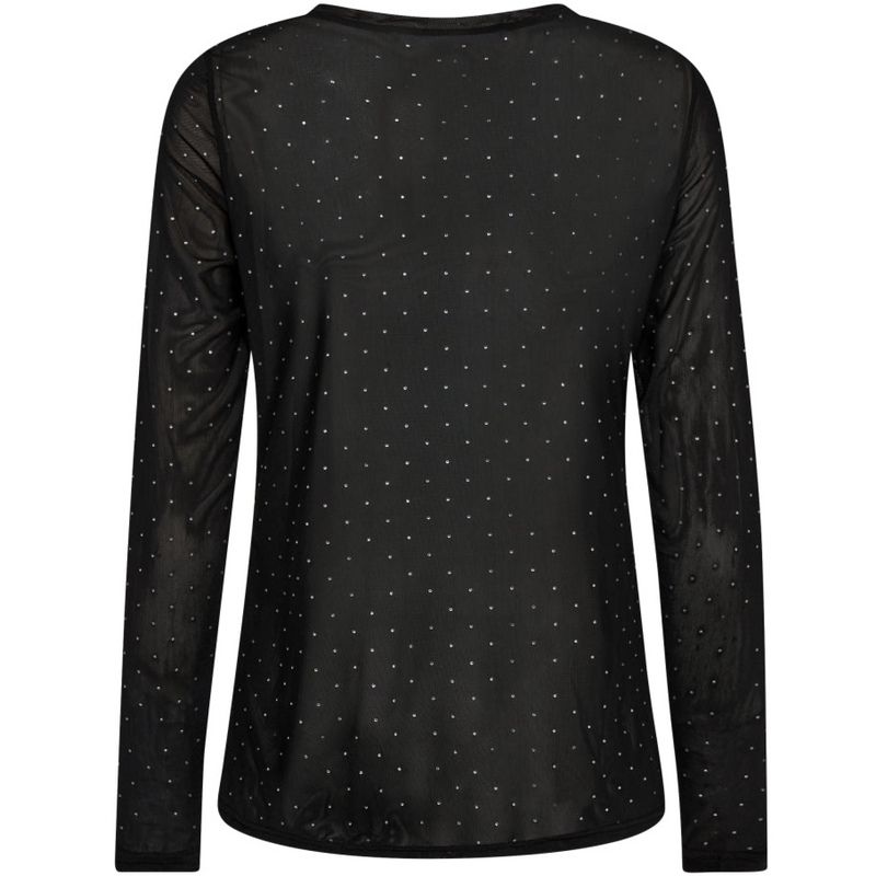 Co'Couture Crystal Mesh Bluse Black