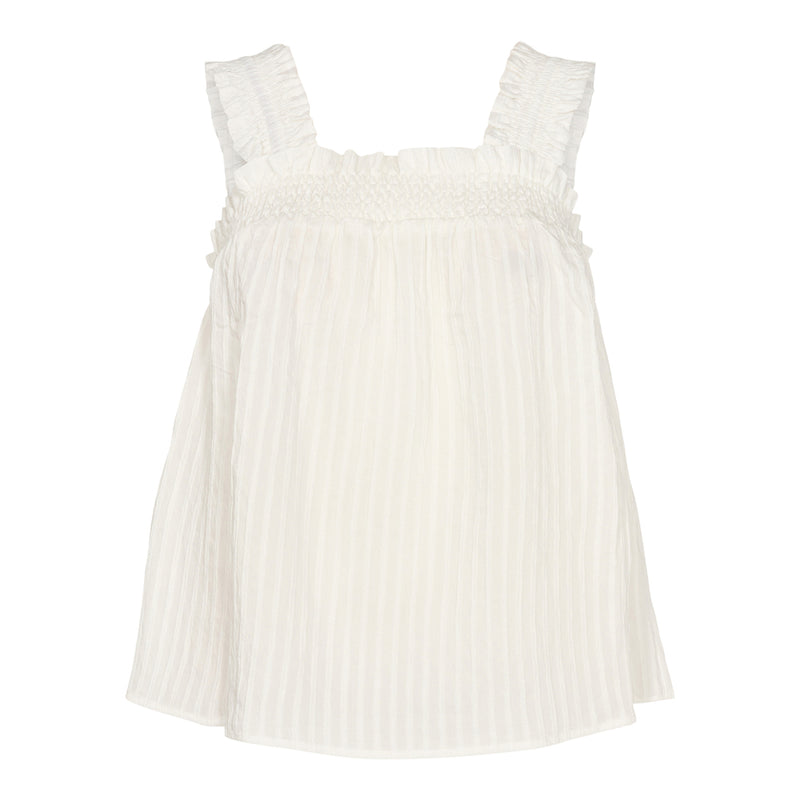 Co´Couture Selma Smock Strap Top White