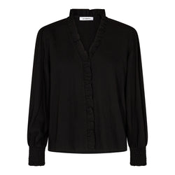 Co'Couture Sueda Frill Bluse Black