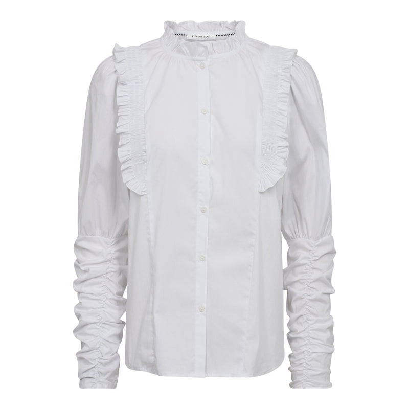 Co'Couture Mandy Smock Frill Skjorte White