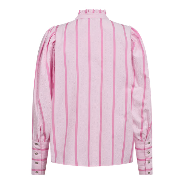 Co'Couture Tessie Stripe Puff Skjorte Bubblegum