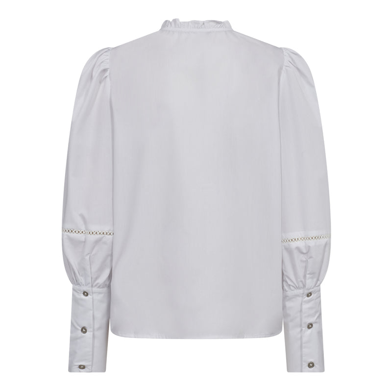 Co'Couture Bonnie Lace Sleeve Skjorte White