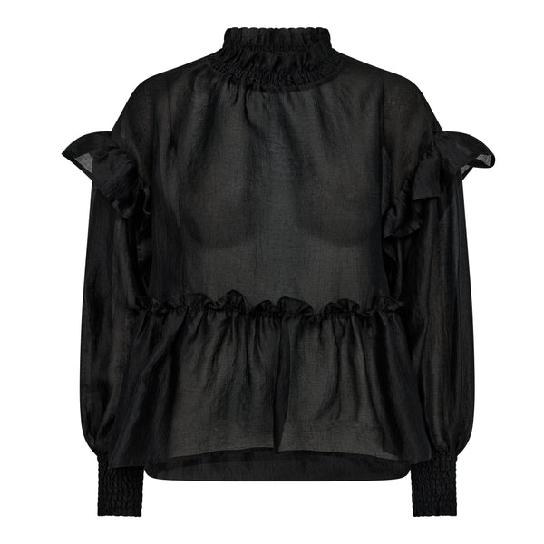 Co'Couture Monique Frill Bluse Black