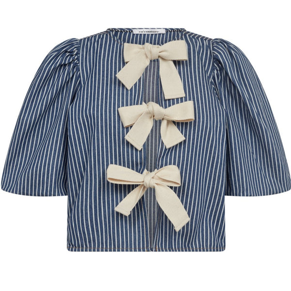 Co'Couture Billy Milkboy Bow Bluse Denim Blue