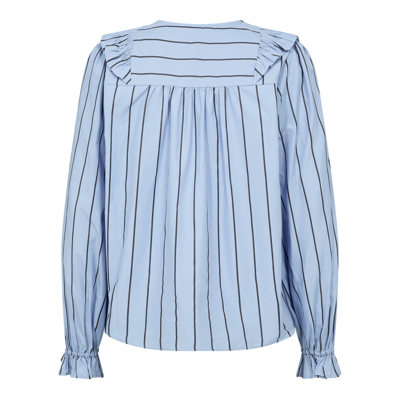 Co'Couture Ivana Smock Frill Bluse Pale Blue