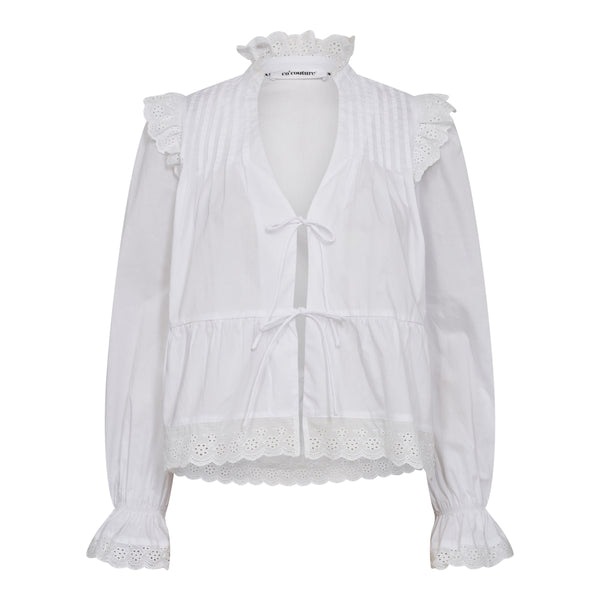 Co'Couture Prima Frill Tie Bluse White