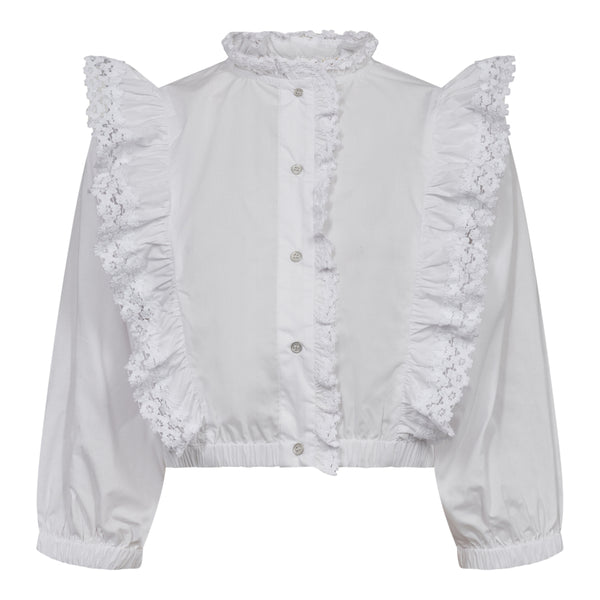 Co'Couture Lacey Frill Skjorte White