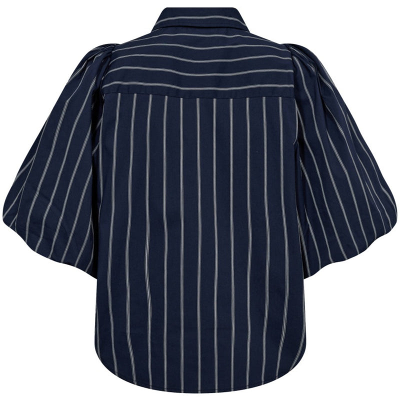 Co'Couture Sebi Stripe Puff Skjorte Navy