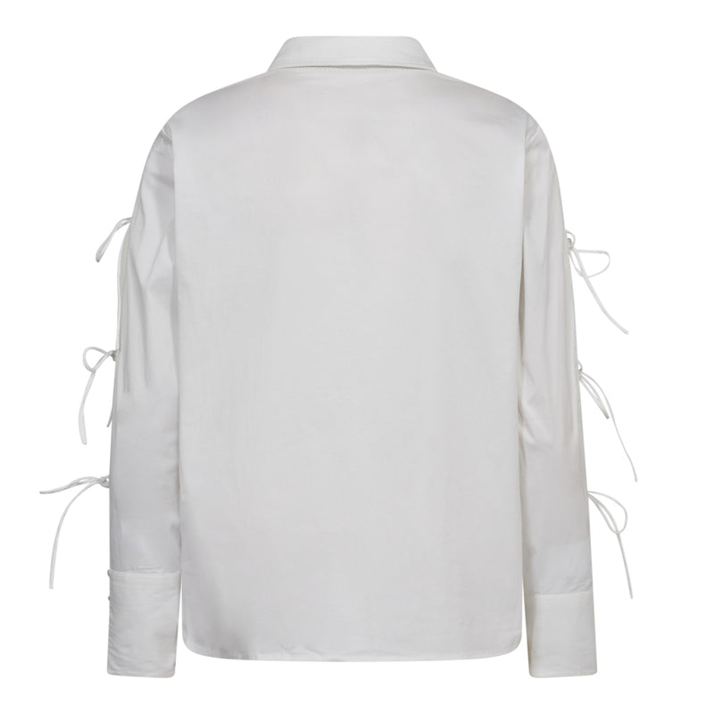 Co'Couture Poppy Tie Sleeve Skjorte White